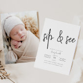 Einfache Party Einladung für Sip & See Kinderdusch