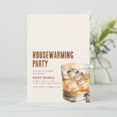 Einfache Party Einladung mit Drink (Stehend Vorderseite)