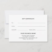 Einfache Pastel Blue Business-Geschenkgutschein-Ka (Rückseite)