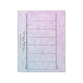 Einfache Pastel Blue Pink Blumenplaner Notizblock (Rotiert)
