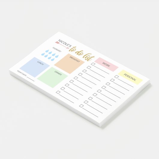 Einfache Pastel Daily Organisator Post-it Klebezettel (angewinkelt)