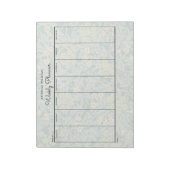 Einfache Pastel Green Floral Weekly Planner Notizblock (Rotiert)