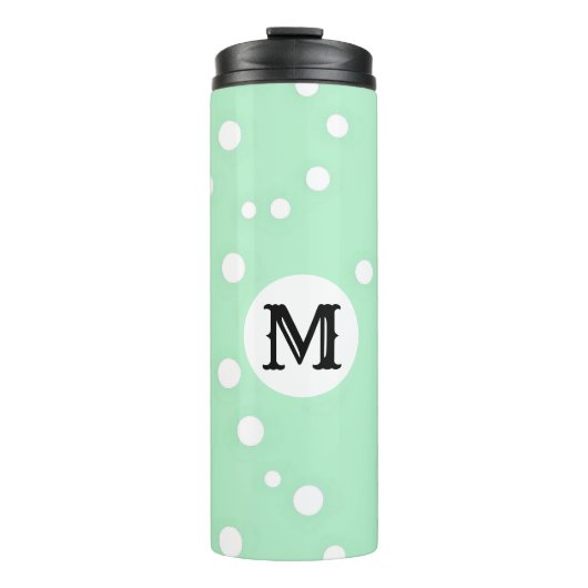EINFACHE PASTEL GREEN MIT MONOGRAMM THERMOSBECHER (Vorderseite)