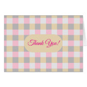 Einfache Pastel Kariert Dankeskarte (Vorderseite (Horizontal))