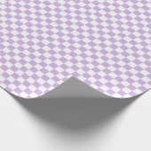 Einfache Pastel Lila Lilac Checkered Geschenkpapier (Ecke)