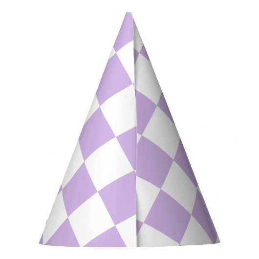 Einfache Pastel Lila Lilac & White Checked Partyhütchen (Rückseite)