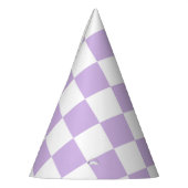 Einfache Pastel Lila Lilac & White Checked Partyhütchen (Links)