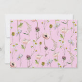 Einfache Pastel Lila Wild Flower Garden Hochzeit Einladung (Rückseite)