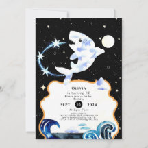 Einfache Pastel Magischer Hai Geburtstag