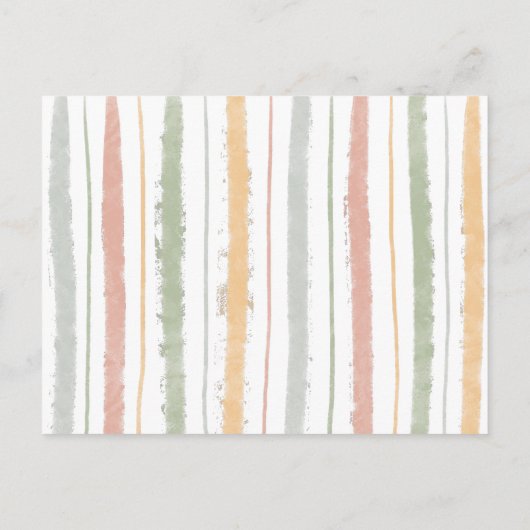 Einfache Pastel Oh Baby Virtual Baby Dusche Ankündigungspostkarte (Rückseite)