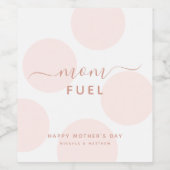 Einfache Pastel Pink Polka Dots Mum Fuel Weinetikett (Einzelnes Label)