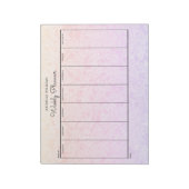 Einfache Pastel Pink Rainbow Floral Weekly Planner Notizblock (Rotiert)