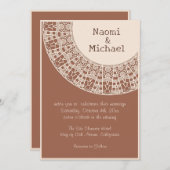 Einfache Pastel Terracotta mit Hochzeit Einladung (Vorne/Hinten)