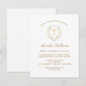 Einfache Pastel-Wildblumen zerstören Taufe Einladung (Vorne/Hinten)