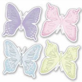 Einfache Pastelfarben Minimalistische Schmetterlin Aufkleber (Vorderseite)