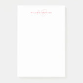 Einfache Pastell Blau-Minimalistisch-Monogramm-Bez Post-it Klebezettel (Vorderseite)