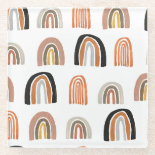 Einfache Pastell Rainbow Kids Style Glasuntersetzer