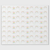 Einfache Pastell-Rainbow-Kuchen Geschenkpapier (Flach)