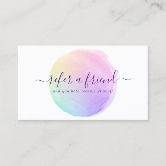 Einfache Pastell-Regenbogenfarbe Empfehlungskarte (Vorderseite)