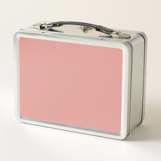 Einfache pastellene Flamingo-Rosa-Farbe Metall Brotdose (Rückseite)