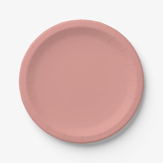Einfache pastellene Flamingo-Rosa-Farbe Pappteller (Vorderseite)