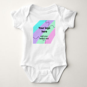 Einfache Pastellfarbe Logo und benutzerdefinierter Baby Strampler