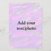 Einfache Pastellfarben Glitzer hinzufügen Foto Einladung (Vorne/Hinten)