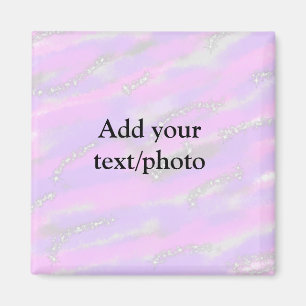 Einfache Pastellfarben Glitzer hinzufügen Foto Magnet
