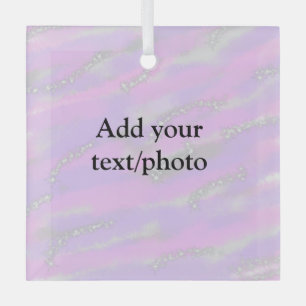 Einfache Pastellfarben Glitzer hinzufügen Foto Ornament Aus Glas