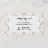 Einfache Pastellfarben, lila, Vintag Visitenkarte (Rückseite)