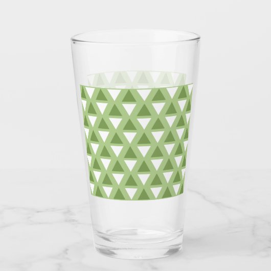 Einfache pastellgrüne geometrische Muster Glas (Vorderseite)