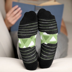 Einfache pastellgrüne geometrische Muster Socken