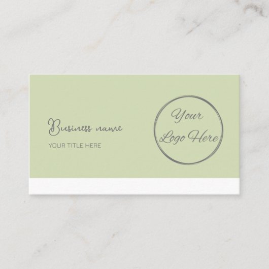 Einfache, pastellgrüne QR-Code feminin Visitenkarte (Vorderseite)