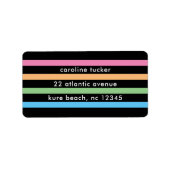Einfache Pastellstreifen auf dem Black Girl Addres Adressaufkleber (Vorne)