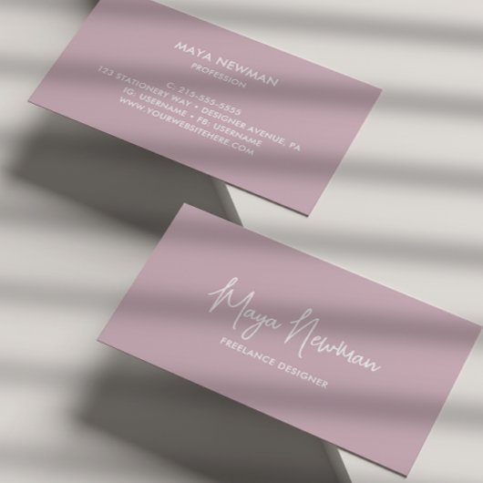 EINFACHE PASTELUNTERSCHRIFT NAME BERUFLICH VISITENKARTE