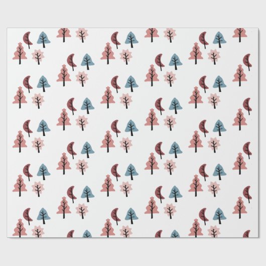 Einfache Pastelweihnachtsbaume Geschenkpapier (Flach)