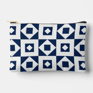 Einfache Patch Navy White Print Cut Nähen Klein Zubehörtasche