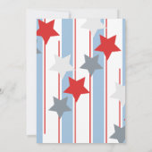 Einfache Patriotische 4. Juli Stars Streifen Veran Einladung (Rückseite)