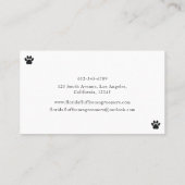 Einfache Paw Print Dog Groomer Visitenkarte (Rückseite)