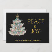 *~* Einfache PEACE JOY Corporate Christmas Tree Ca (Vorderseite)