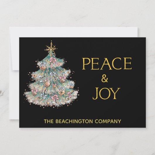 *~* Einfache PEACE JOY Corporate Christmas Tree Ca (Vorderseite)