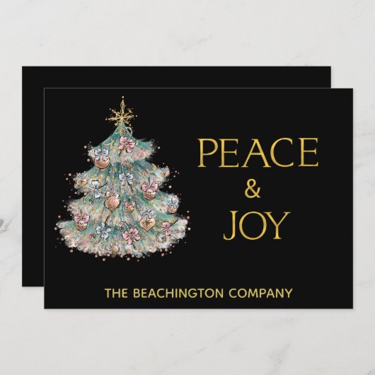 *~* Einfache PEACE JOY Corporate Christmas Tree Ca (Vorne/Hinten)