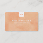 Einfache Peach Chic Boutique Monogram Social Media Visitenkarte (Vorderseite)