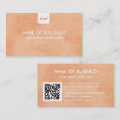 Einfache Peach Chic Boutique Monogram Social Media Visitenkarte (Vorne/Hinten)