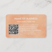 Einfache Peach Chic Boutique Monogram Social Media Visitenkarte (Rückseite)