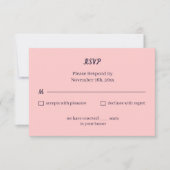 Einfache Peach Custom Wedding RSVP Karte (Vorderseite)