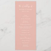 Einfache Peach Moderne Hochzeit Programm (Vorderseite)