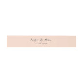 Einfache Peach Monogram Names Wedding Einladungsbanderole (Flach)