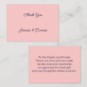 Einfache Peach Personalisiert Wedding Vielen Dank Mitteilungskarte (Vorne/Hinten)