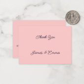 Einfache Peach Personalisiert Wedding Vielen Dank Mitteilungskarte (Vorderseite/Rückseite Beispiel)